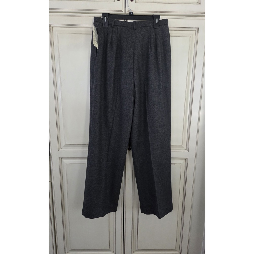 Worthington Wool Pleated Pants Women's 14 Charcoal Grey Lined